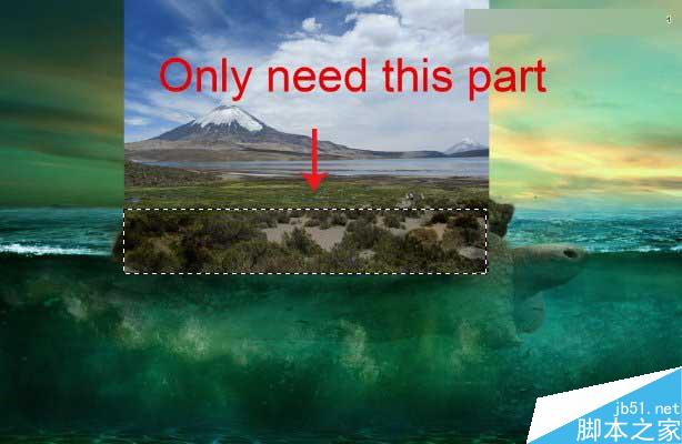 Photoshop合成海洋巨龜馱著島在水上漂浮的效果圖