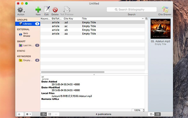 BibDesk for Mac V1.6.3 蘋果電腦版