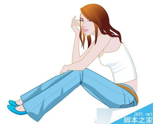 Illustrator鼠繪教程：插畫人物系列之清純美女的繪制_中國教程網(wǎng)