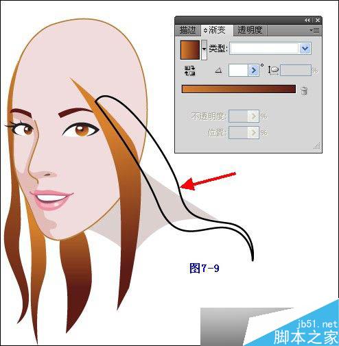 Illustrator鼠繪教程：插畫人物系列之清純美女的繪制_中國教程網(wǎng)