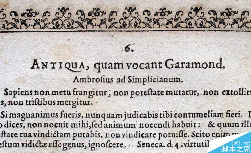 garamond 罗马体.