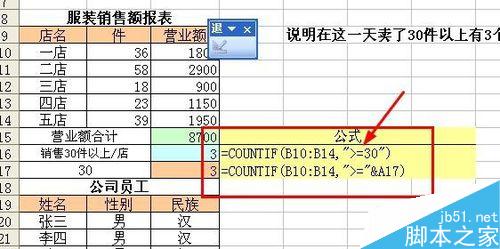 如何在excel中計算滿足條件的單元格人個數(shù)？