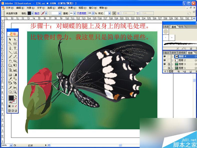 AI繪制逼真美麗的蝴蝶 腳本之家 AI教程