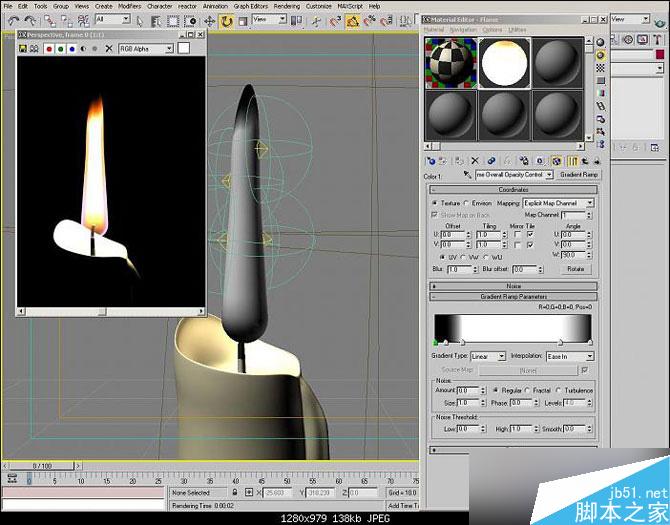 3DSMAX制作逼真的蠟燭 腳本之家 3DSMAX建模教程