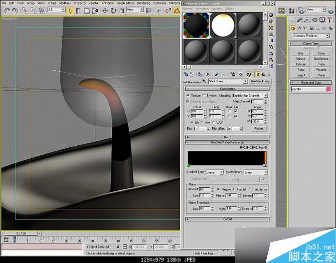 3DSMAX制作逼真的蠟燭 腳本之家 3DSMAX建模教程