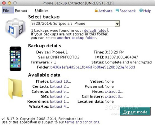 iPhone Backup Extractor for Mac(备份提取工具) V7.2.5 苹果电脑版 下载--六神源码网