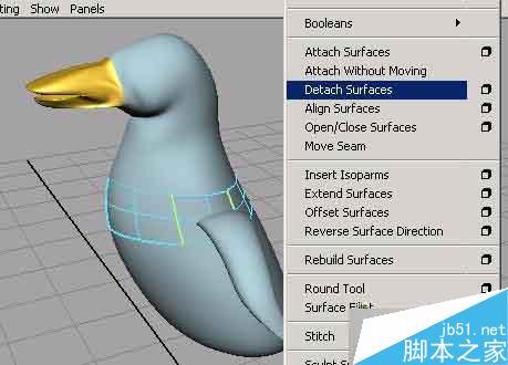 MAYA nurbs無縫建模打造一只企鵝 腳本之家 MAYA建模教程