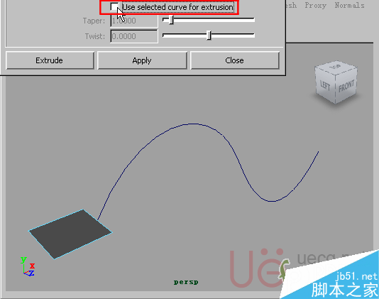 MAYA Polygons建模Edit Mesh命令集詳解解釋 腳本之家 MAYA建模教程9-edge-use-selected-curve-for-extrusion.gif