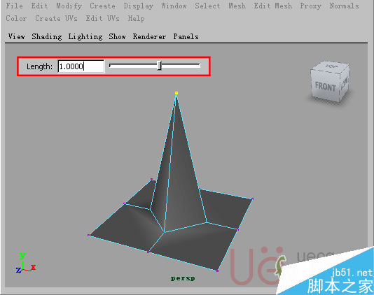 MAYA Polygons建模Edit Mesh命令集詳解解釋 腳本之家 MAYA建模教程12-Extrude-Vertex-Length.gif