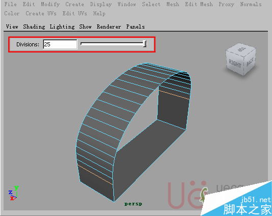 MAYA Polygons建模Edit Mesh命令集詳解解釋 腳本之家 MAYA建模教程19-Bridge-Divisions.gif