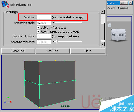 MAYA Polygons建模Edit Mesh命令集詳解解釋 腳本之家 MAYA建模教程26-split-polygon-tool-divisions.gif