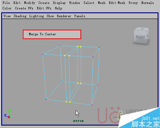 MAYA Polygons建模Edit Mesh命令集詳解解釋 腳本之家 MAYA建模教程45-merge-to-center.gif