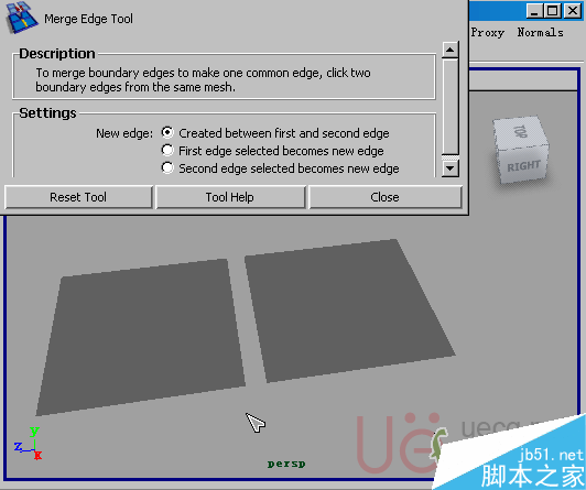 MAYA Polygons建模Edit Mesh命令集詳解解釋 腳本之家 MAYA建模教程47-merge-edge-tool.gif