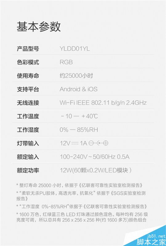 小米Yeelight彩光灯带发布：169元/60颗灯泡