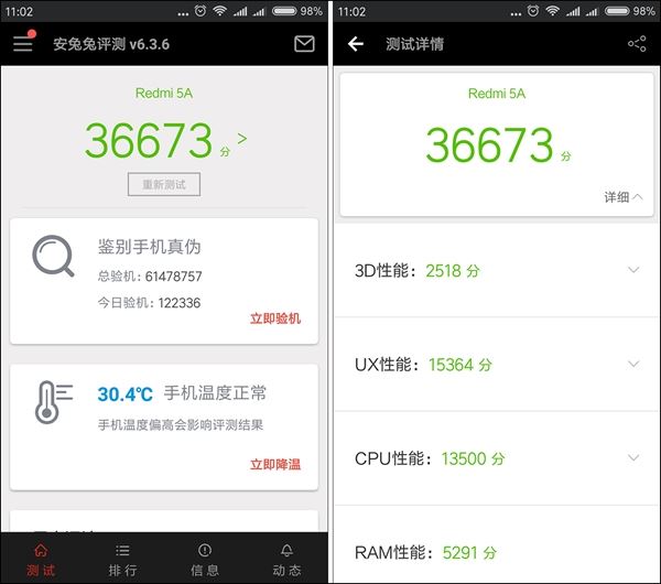 紅米5A跑分多少？紅米5A安兔兔跑分性能圖文評(píng)測(cè) 