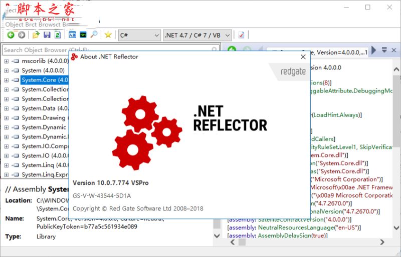 .NET Reflector10破解版下载 Red Gate .NET Reflector10 (.NET反编译工具) v10.1.0.1125 中文特别版(附破解教程+汉化包) 下载--六神源码网
