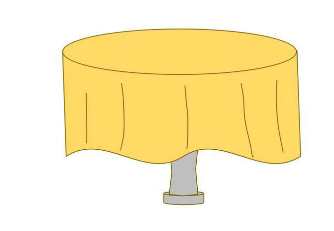 wps怎么绘制简笔画效果的圆桌? wps卡通桌子的画法