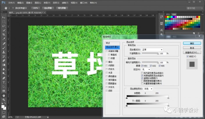 Photoshop制作一款滲透草叢中的特效文字草坪