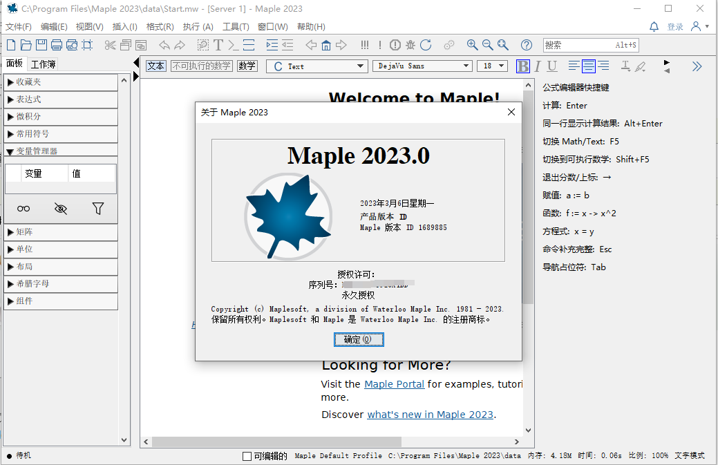 Maplesoft Maple 2024/2023 中文免费激活版(附许可文件+安装教程