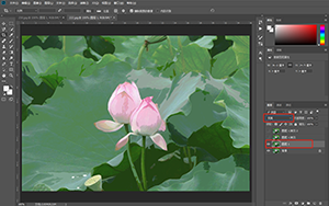 Photoshop制作水彩主題風(fēng)格的荷花圖
