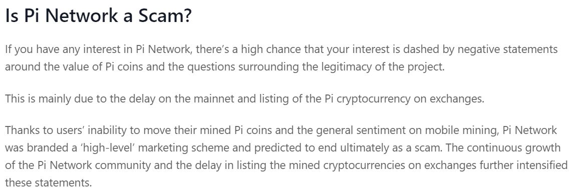 CoinGecko 對(duì)于Pi 幣在海外社群評(píng)價(jià)的敘述