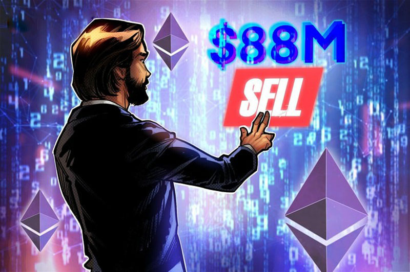 持有56億美元以太坊（ETH）的巨鯨正在拋售，15小時(shí)內(nèi)拋售8800萬美元