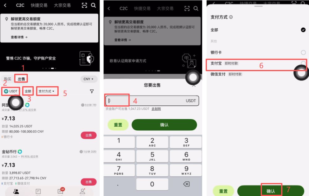 歐易購買和出售USDT