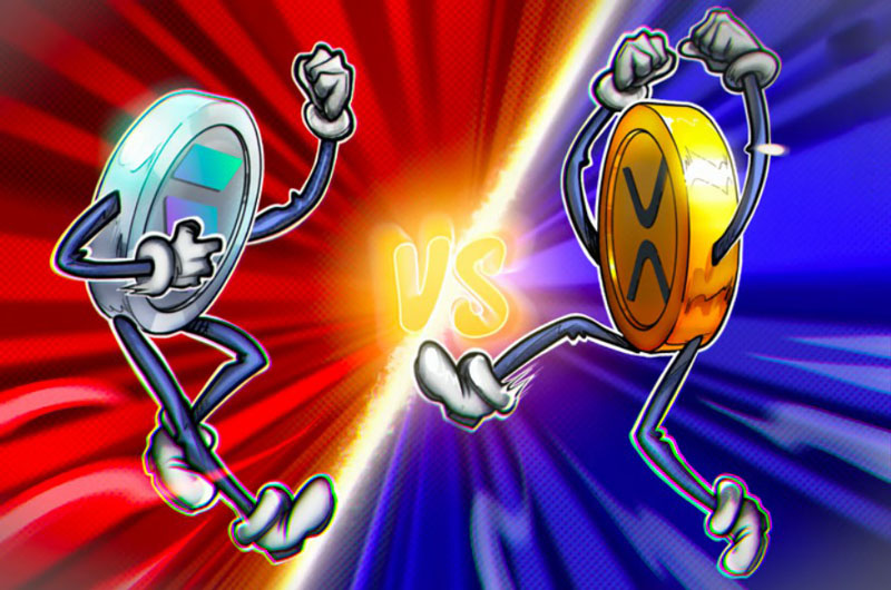 瑞波币(XRP) 和索拉纳币(Solana)投资者兴趣之间存在巨大差距