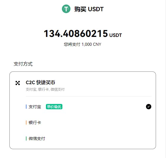 ouyi上購買 USDT 或 BTC_圖3