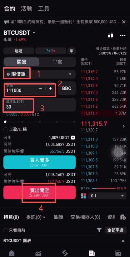 如何做BTCUSDT合約的開倉和平倉呢？_圖8