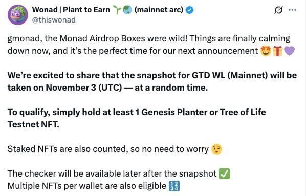 具有空投潛力的Monad NFT系列