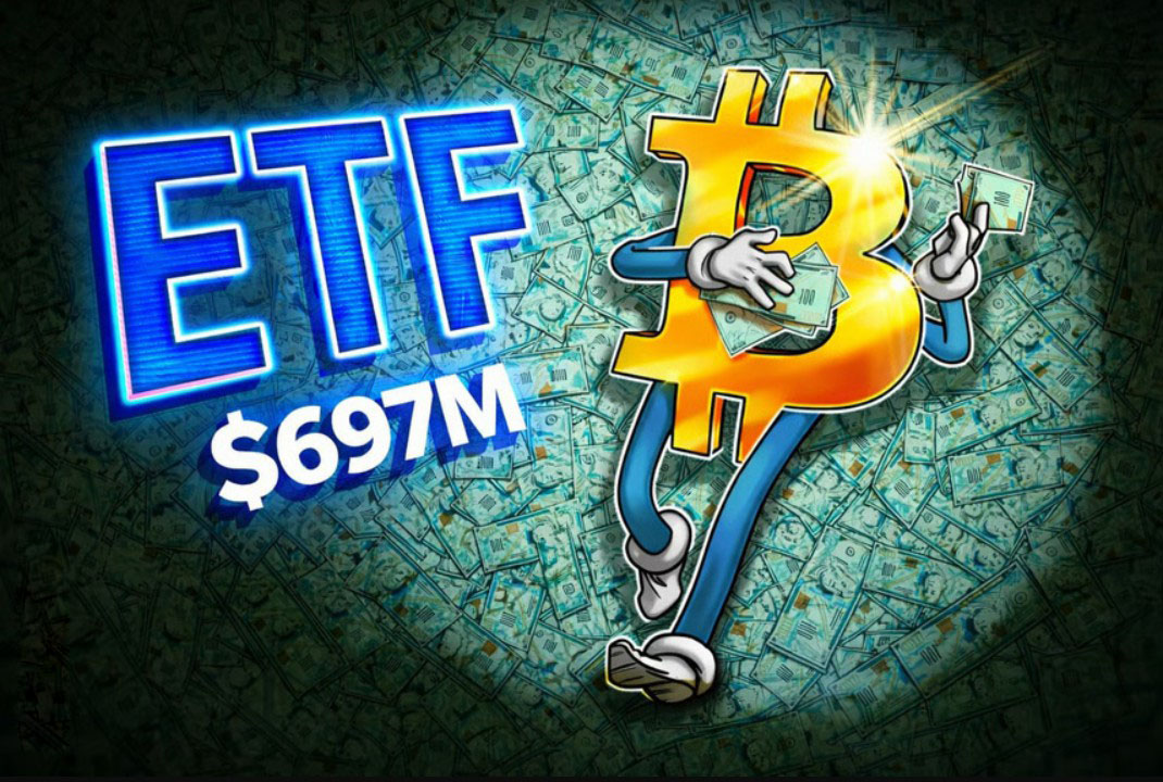 比特币ETF在2026年第二个交易日吸引6.97亿美元资金