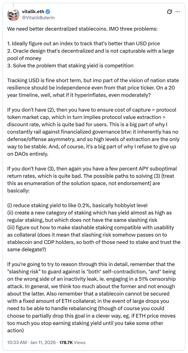 Vitalik對(duì)去中心化穩(wěn)定幣的看法：這對(duì) DeFi意味著什么？