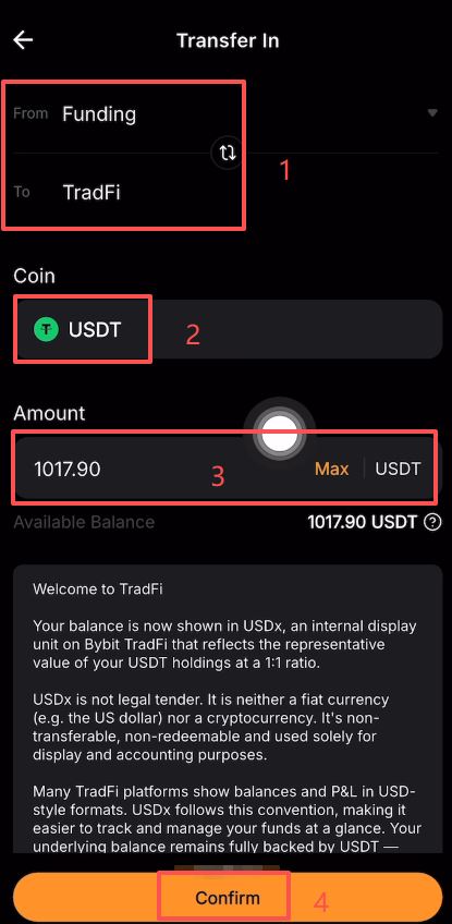 关键步骤:资金划转至 TradFi 账户_图2