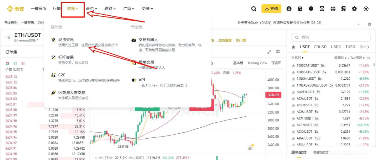 1. 進入交易區(qū)