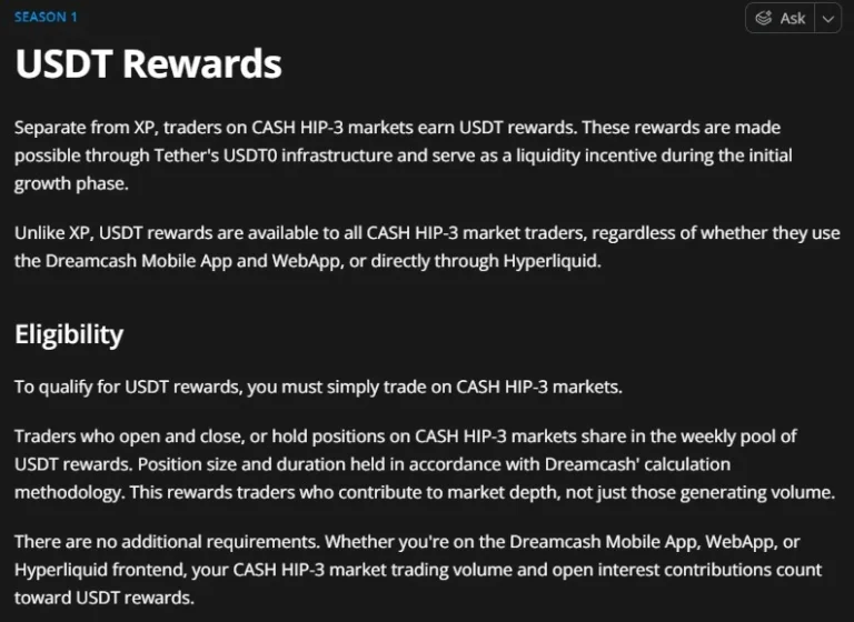 HIP-3 板块USDT 奖励