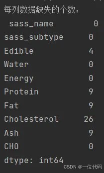 统计每列缺失值个数