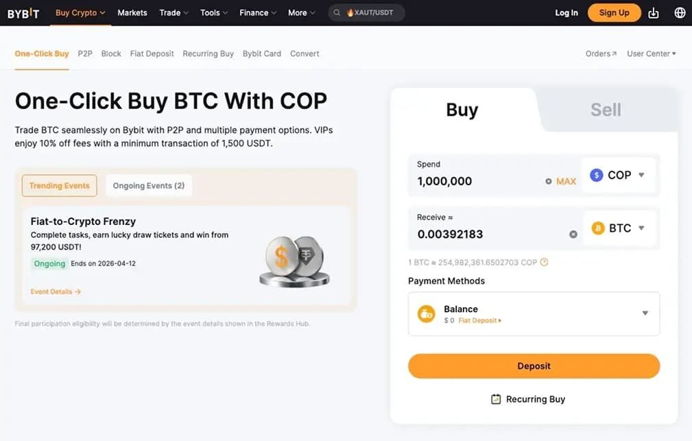 1. Bybit — 哥伦比亚本地化最强 ⭐ 综合推荐