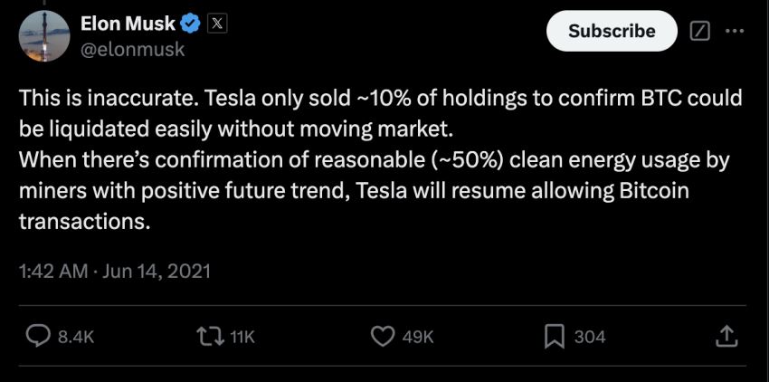 比特币环保争议与Tesla撤回(2021年5月)
