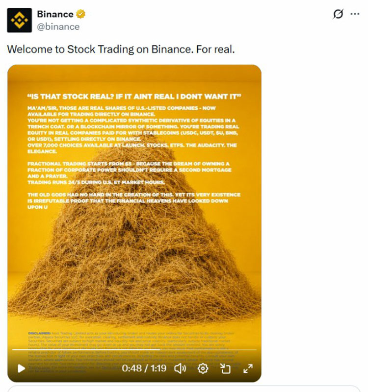 Binance开放美股交易,挑战传统券商模式