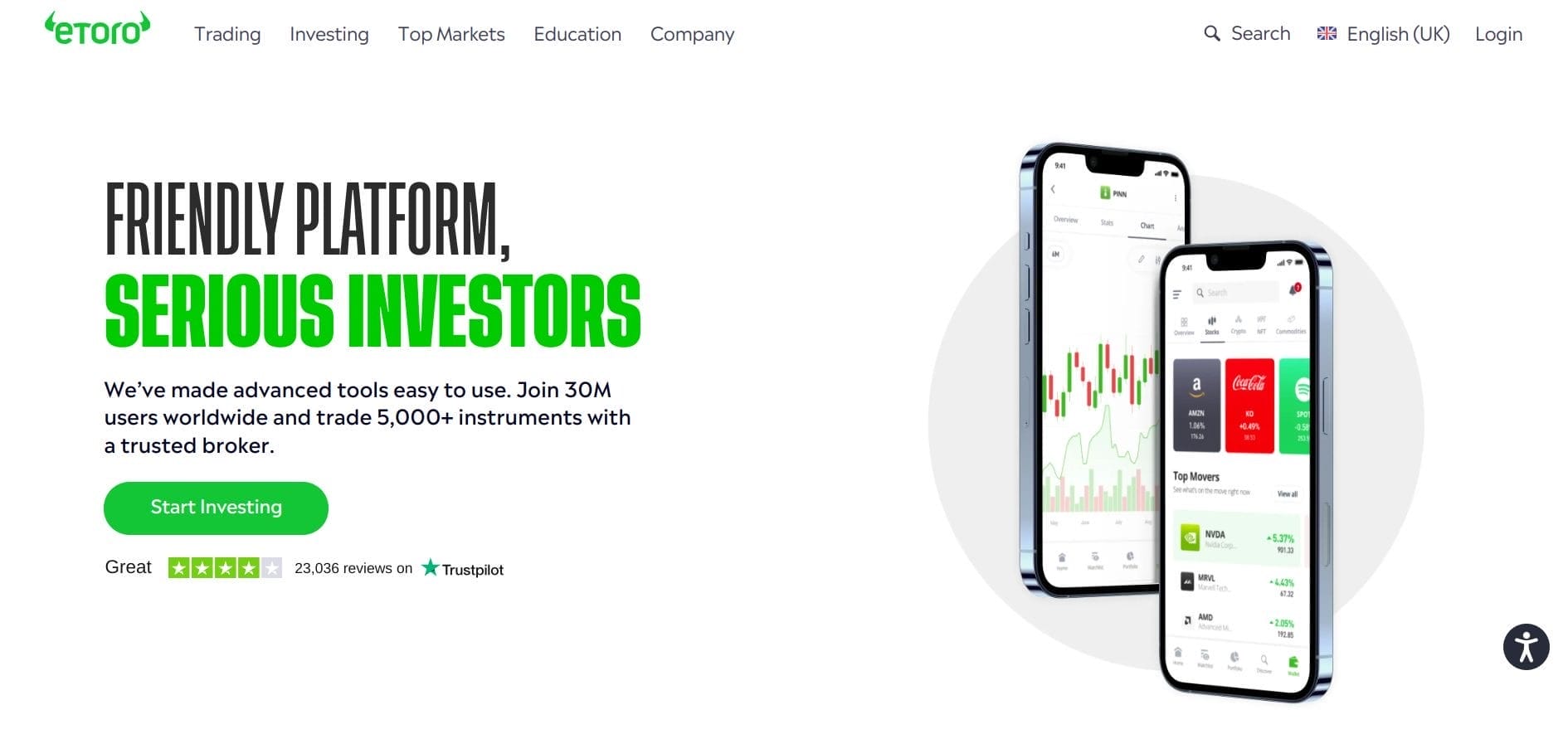 8.eToro –?總體最佳比特幣交易平臺(tái)