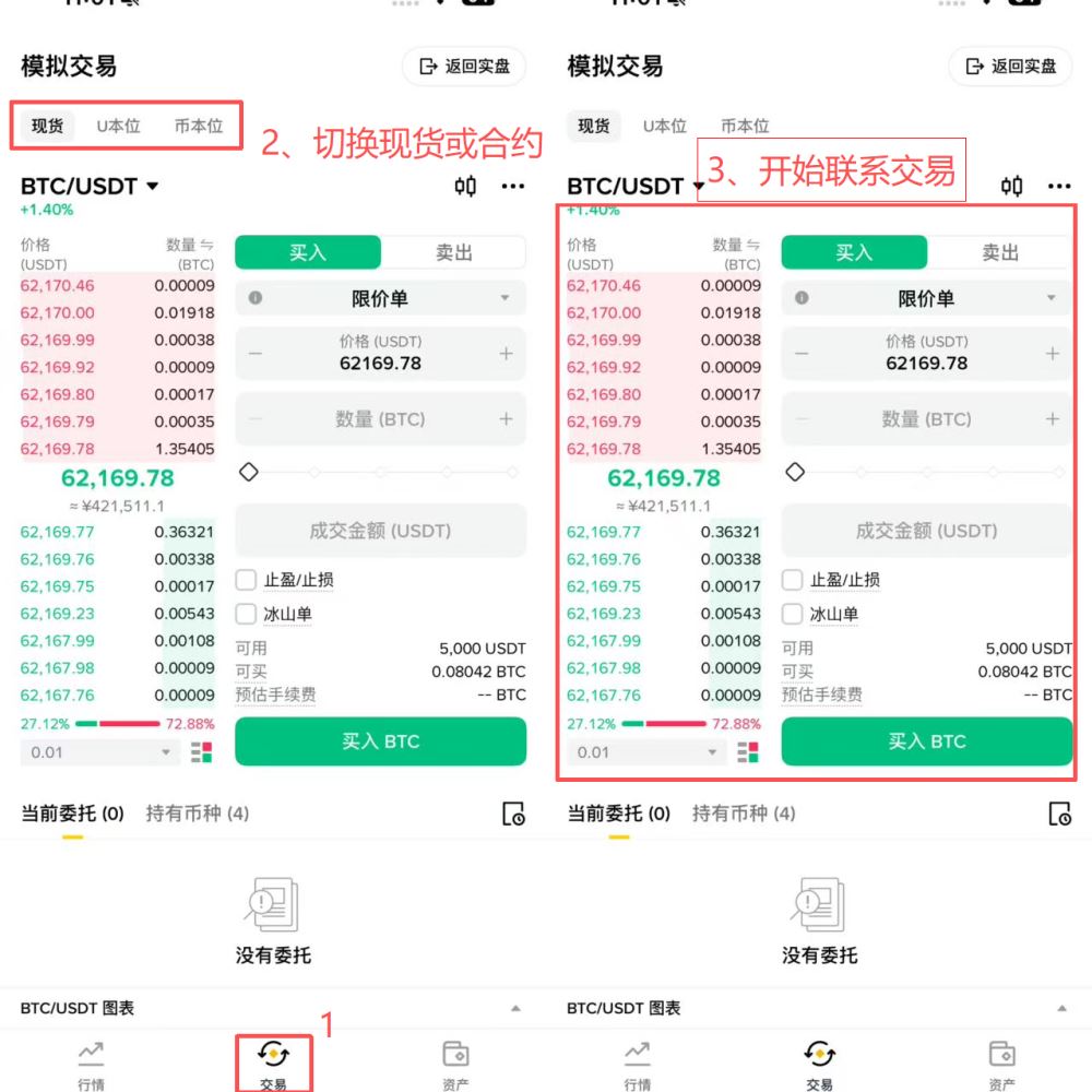 Step 4:开始进行模拟交易