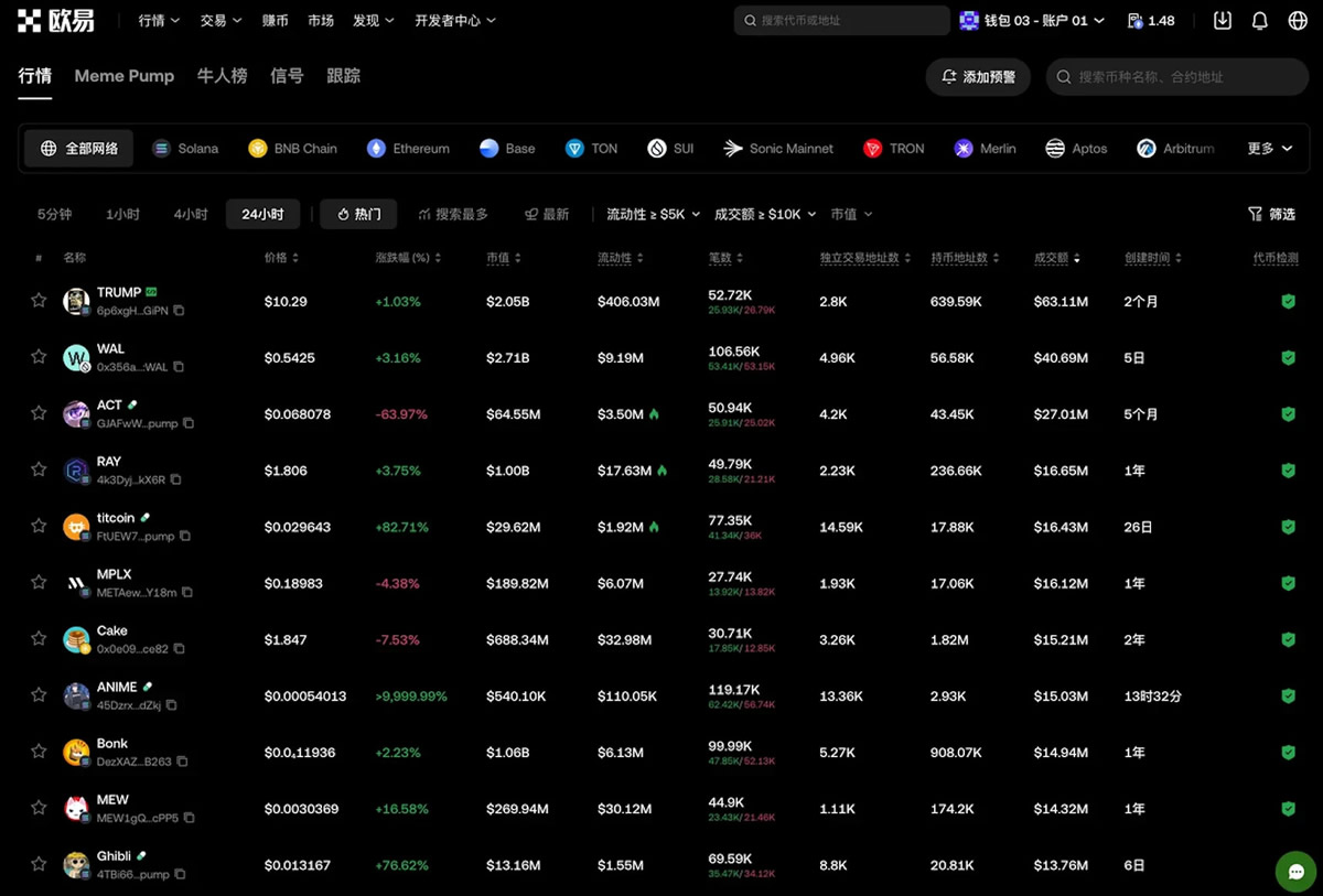 欧易Web3钱包链上机会从哪找?