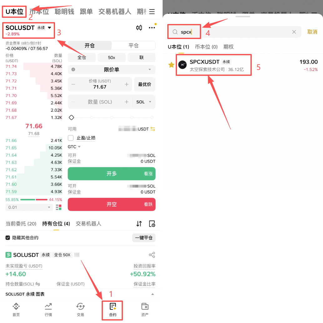 SPCX合约怎么玩?币安做多和做空完整操作教程