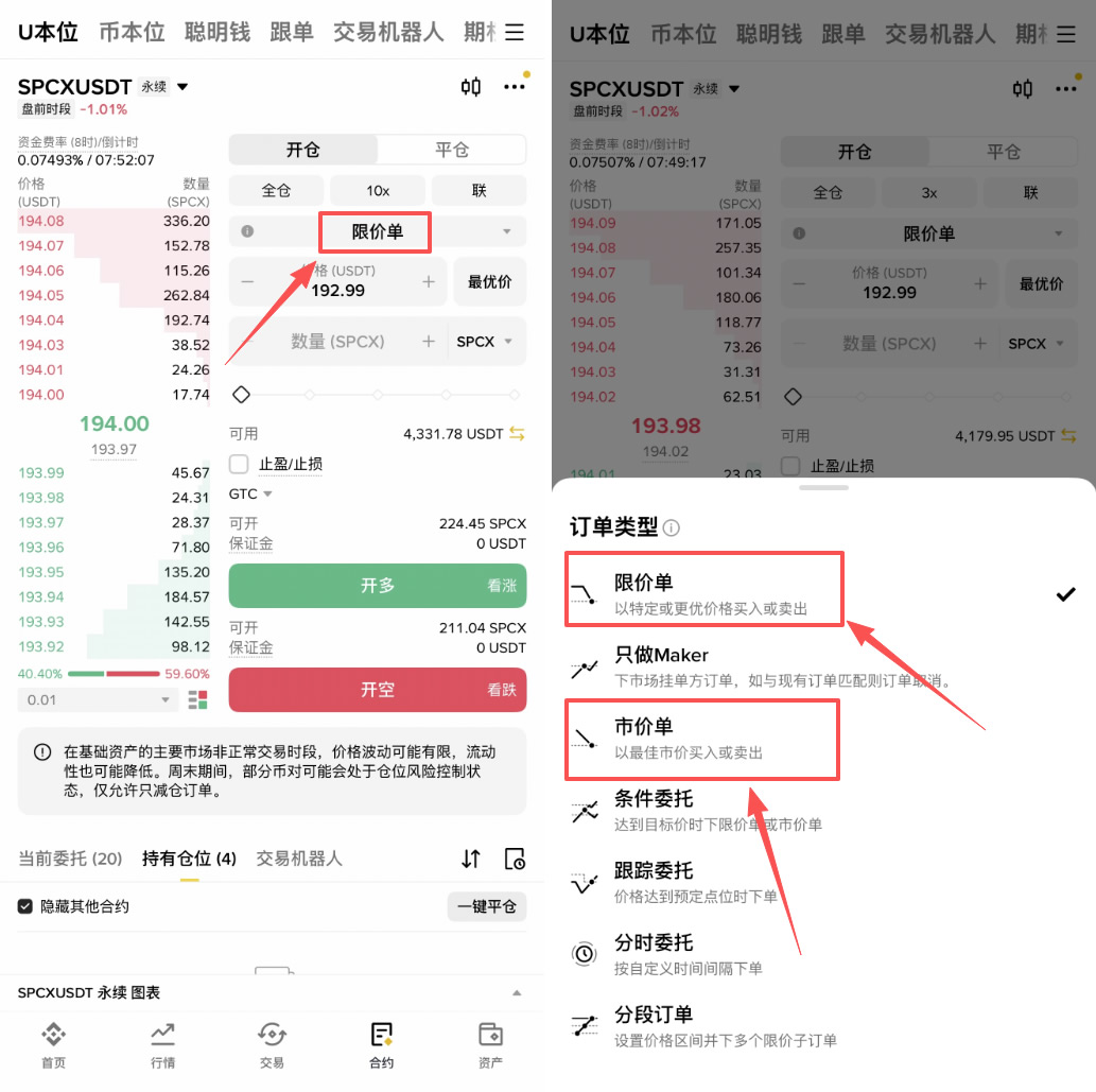 SPCX合约怎么玩?币安做多和做空完整操作教程
