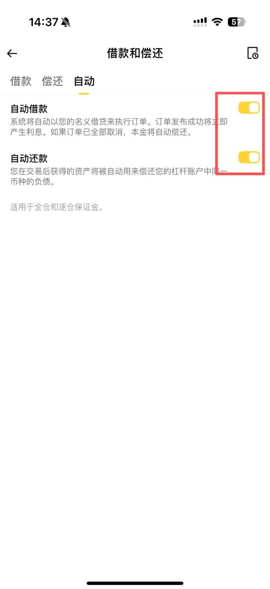 Step 4:币安杠杆借还款设定_图2