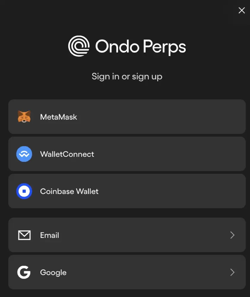 Step 2:连接钱包或用 Email 登入