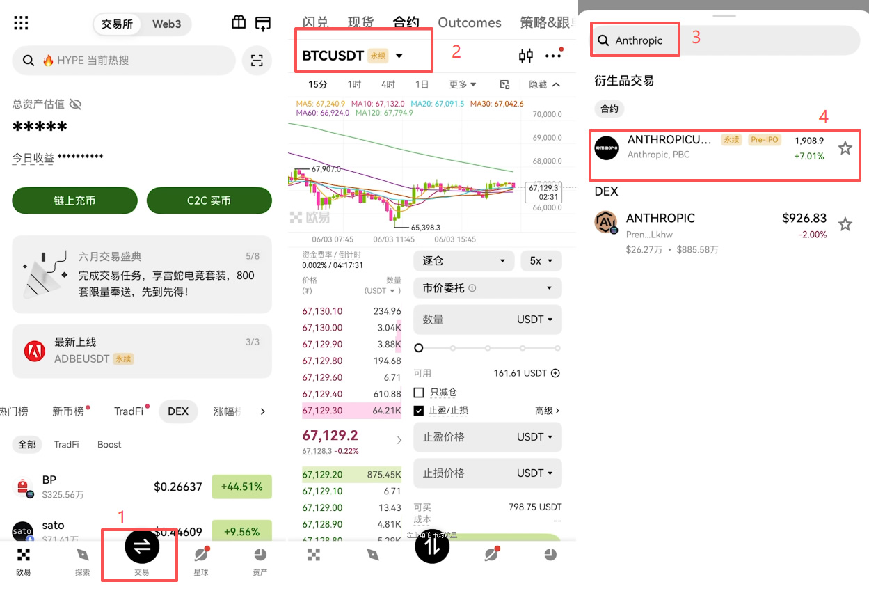 殴易美股合约怎么玩?殴易做多做空Anthropic合约交易完整操作教程