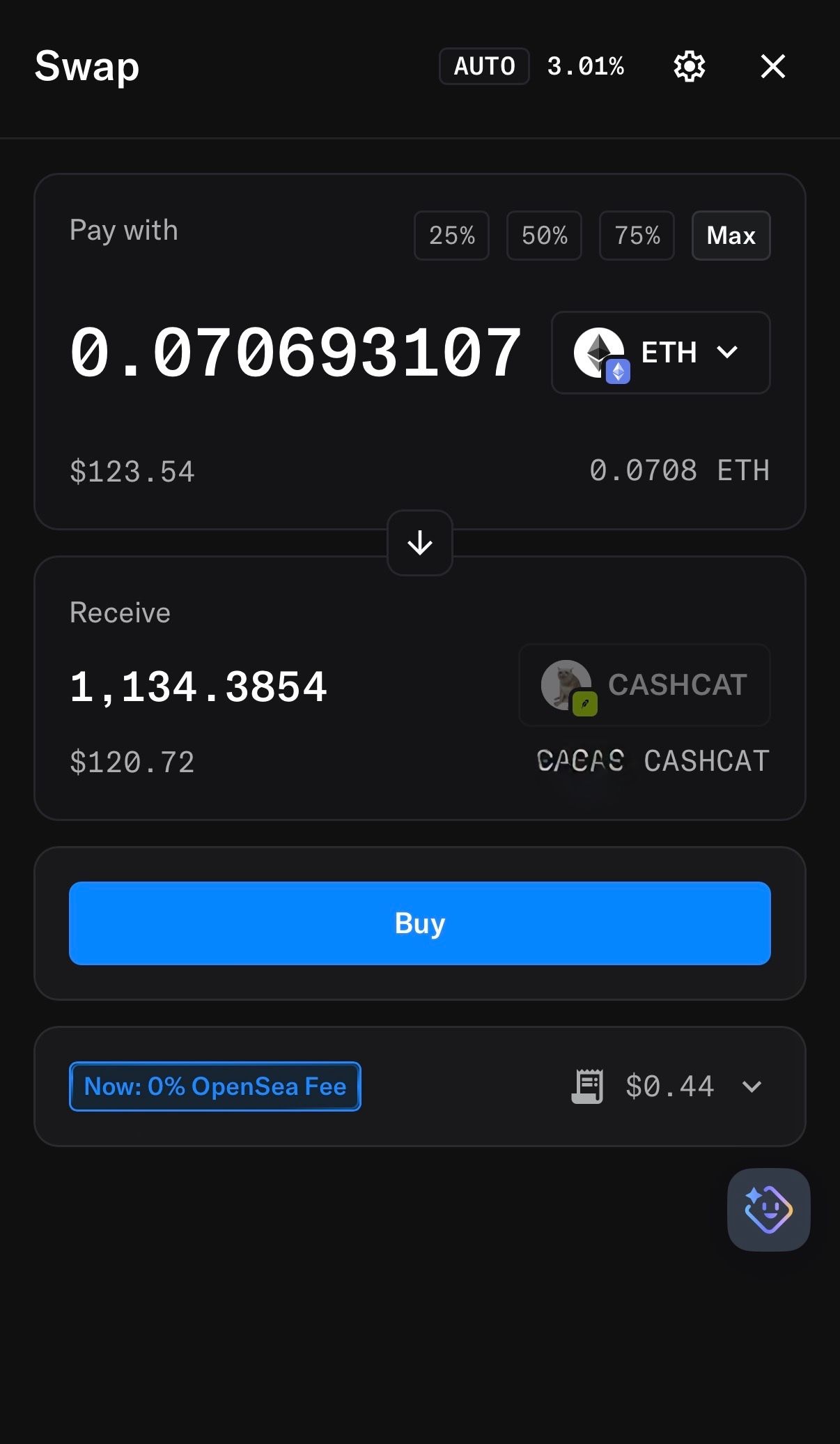 不跨链购买CASHCAT教学