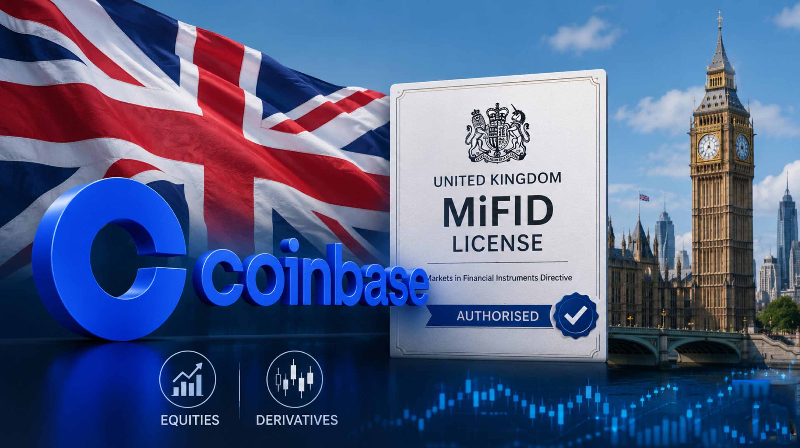 Coinbase获得英国牌照:可提供股票和衍生品交易服务